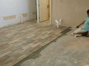 3000SF Commercial Tile Laid at American Pie Pizzeria of Barnesville, GA
