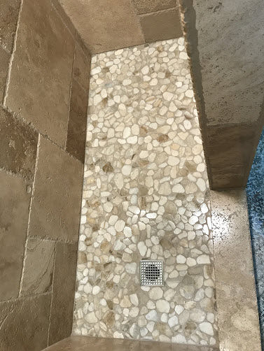 Custom Travertine Shower Enclosure