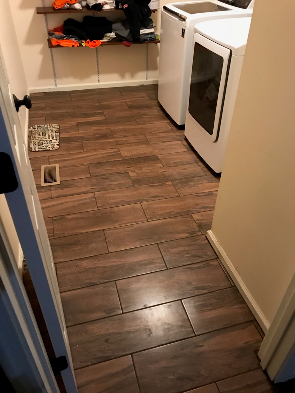 Laid Wood Plank Ceramic Tile in Kitchen & Laundry in Pike County
