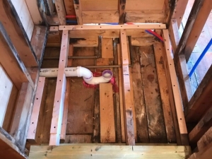 Shower Remodel 50's Cabin - Replacing Dry Rotted Wood & Installing Stone from Floor to Ceiling in Molena, GA