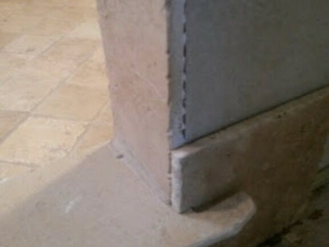 12x5 Walk In Shower, Laid Travertine w/ Wood Plank Ceramic Tile Flooring - Zebulon, GA