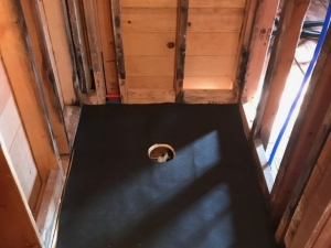Shower Remodel 50's Cabin - Replacing Dry Rotted Wood & Installing Stone from Floor to Ceiling in Molena, GA