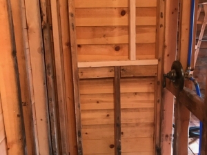 Shower Remodel 50's Cabin - Replacing Dry Rotted Wood & Installing Stone from Floor to Ceiling in Molena, GA