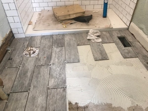 Subway Tile & Wood Plank Tile Installation